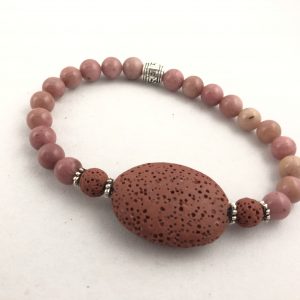 Bracelet diffuseur en Rhodonite rose